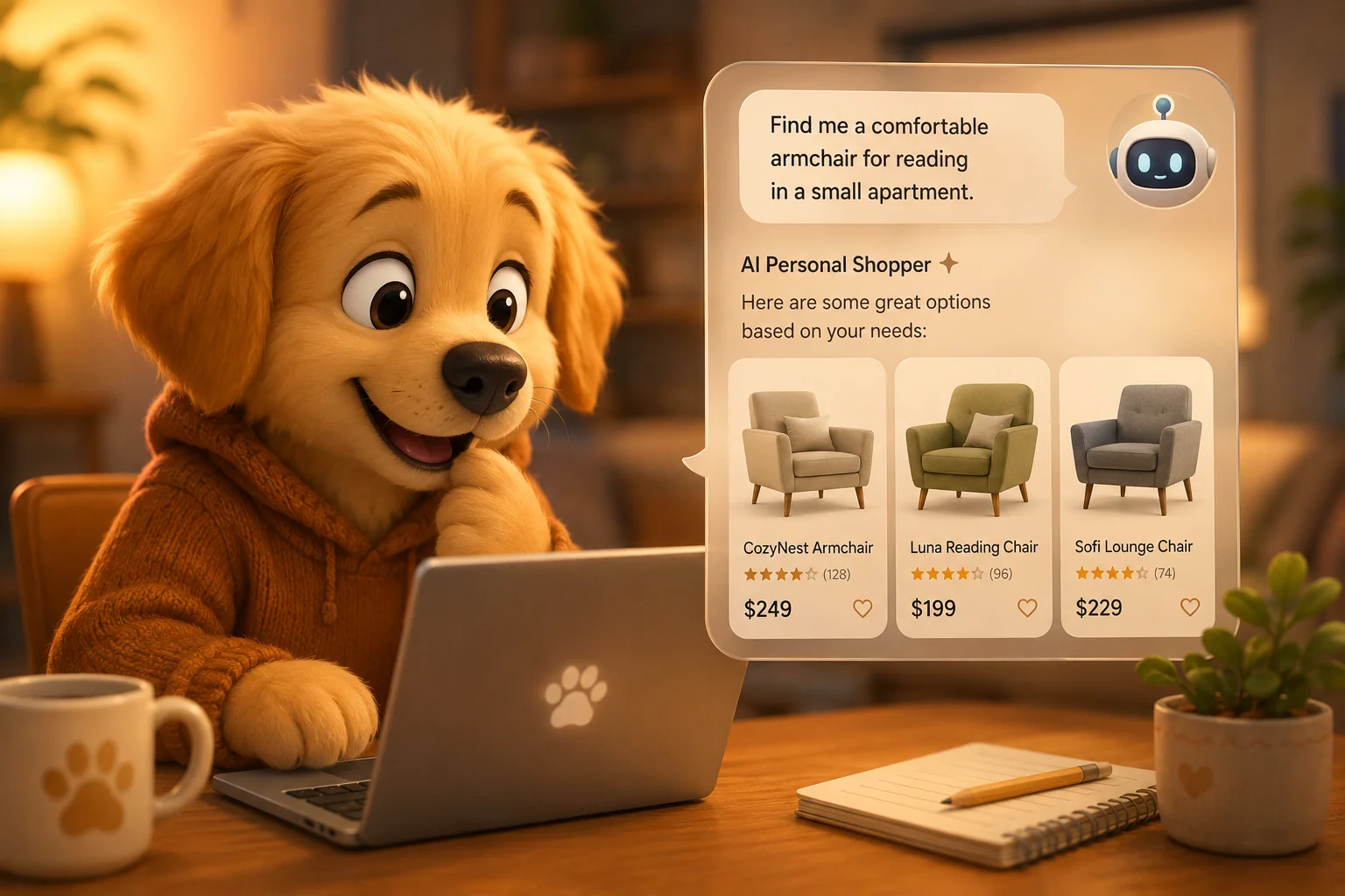 AI personal shopper recommending products based on a shopper’s needs