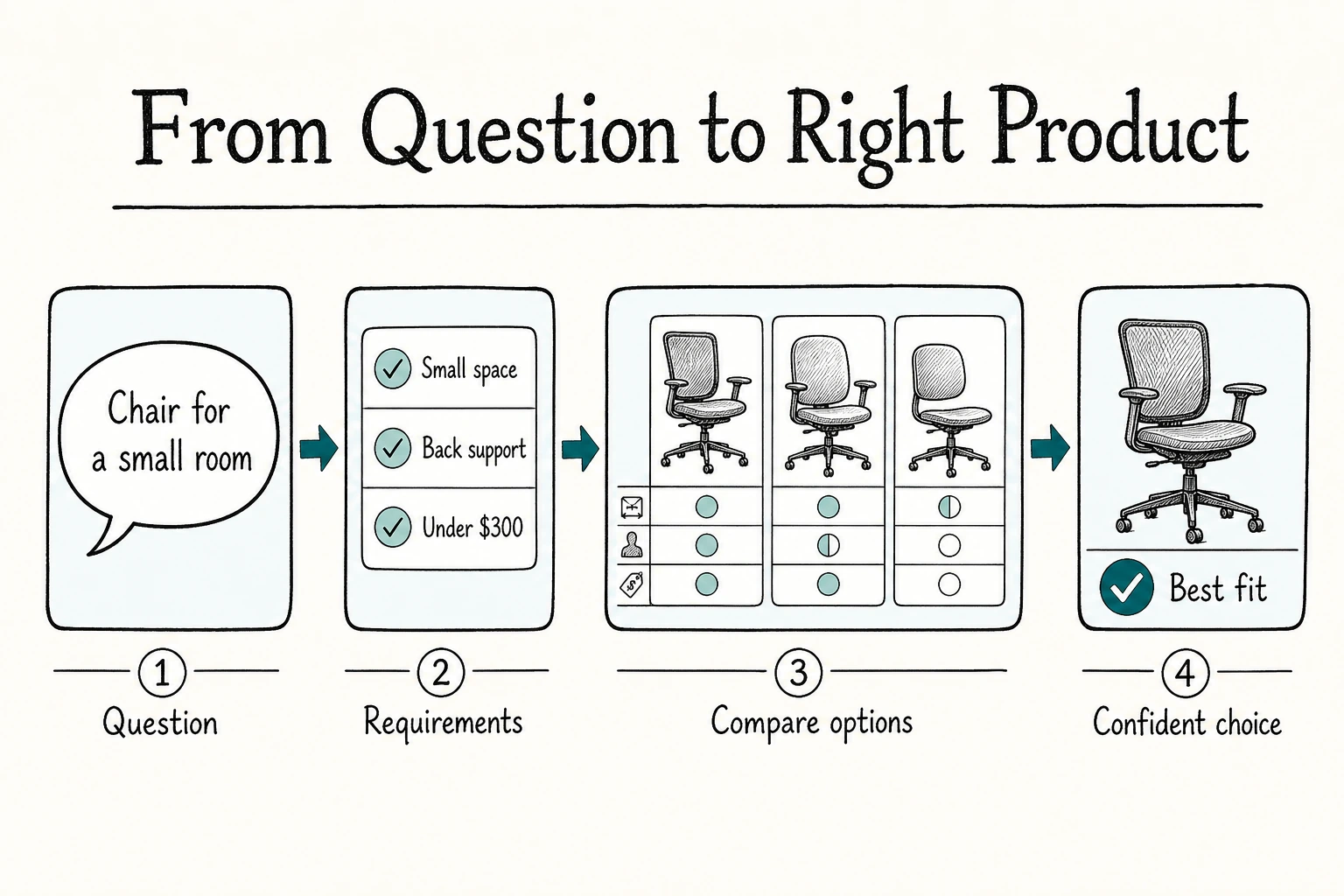 AI chatbots for ecommerce workflow from a shopper question to product requirements, comparison, and the best product choice